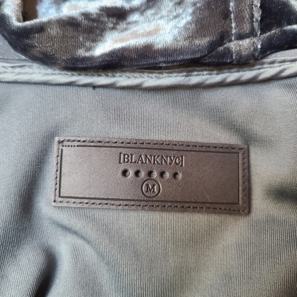 BlankNYC Velvet Jacket with Asymmetrical Hem and Angled Zipper, Size Medium - Picture 9 of 10